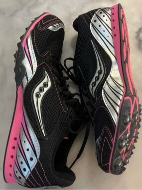 Saucony Women’s Black & Pink Track Running Shoes with Spikes